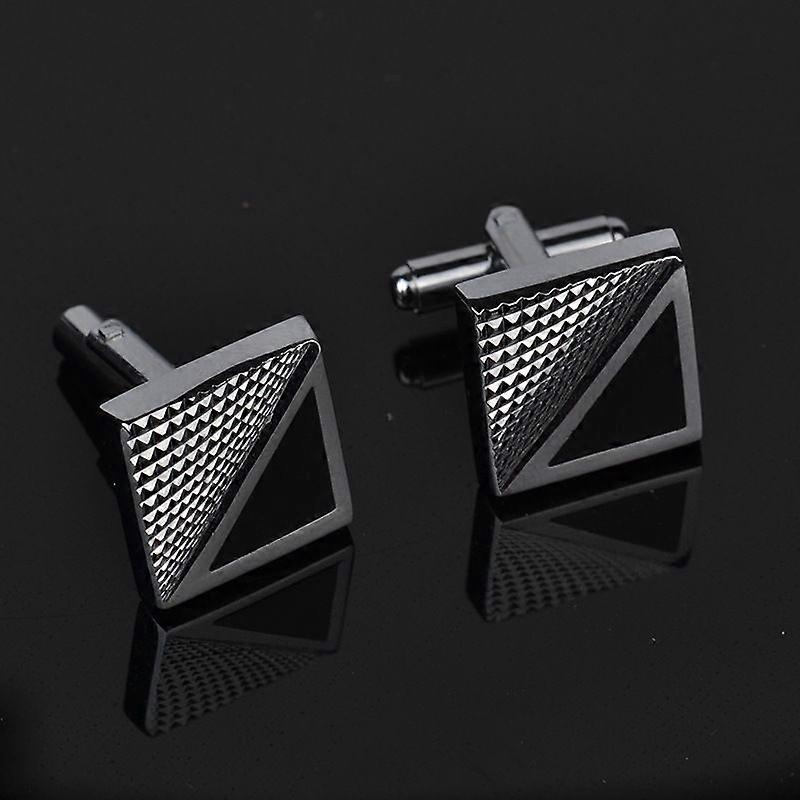 3D stripe Black Enamel triangle Square Cufflinks women French Shirt personality Cuff Link Office Party Club Men Cufflink Jewelry