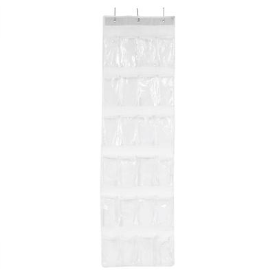 24-Pockets Hanging Storage Bags Transparent Shoes Bags Holder Organizer Rack