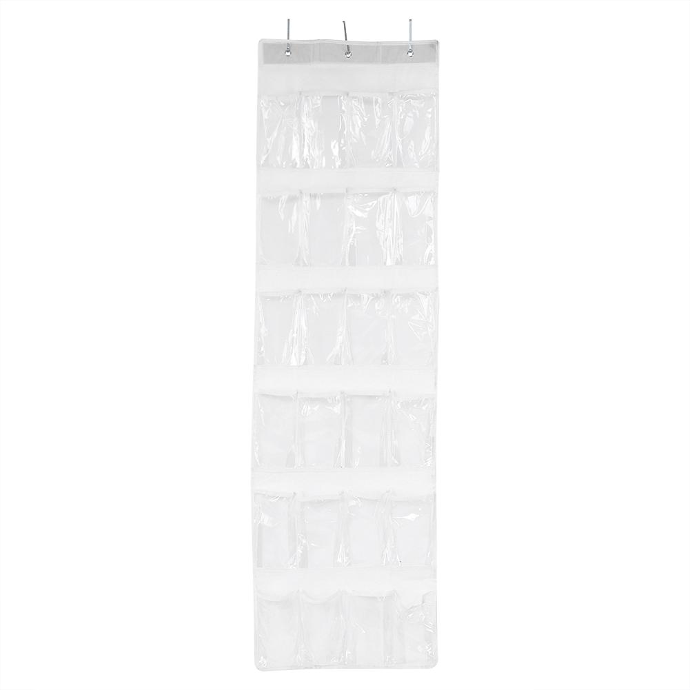 

24-Pockets Hanging Storage Bags Transparent Shoes Bags Holder Organizer Rack