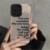 Fashion Black Letter Silicone Phone Case For Samsung Galaxy A52 A50 A51 A31 A32 A33 A21S A53 A54 A71 A72 A73 A12 A13 A14 A34 5G