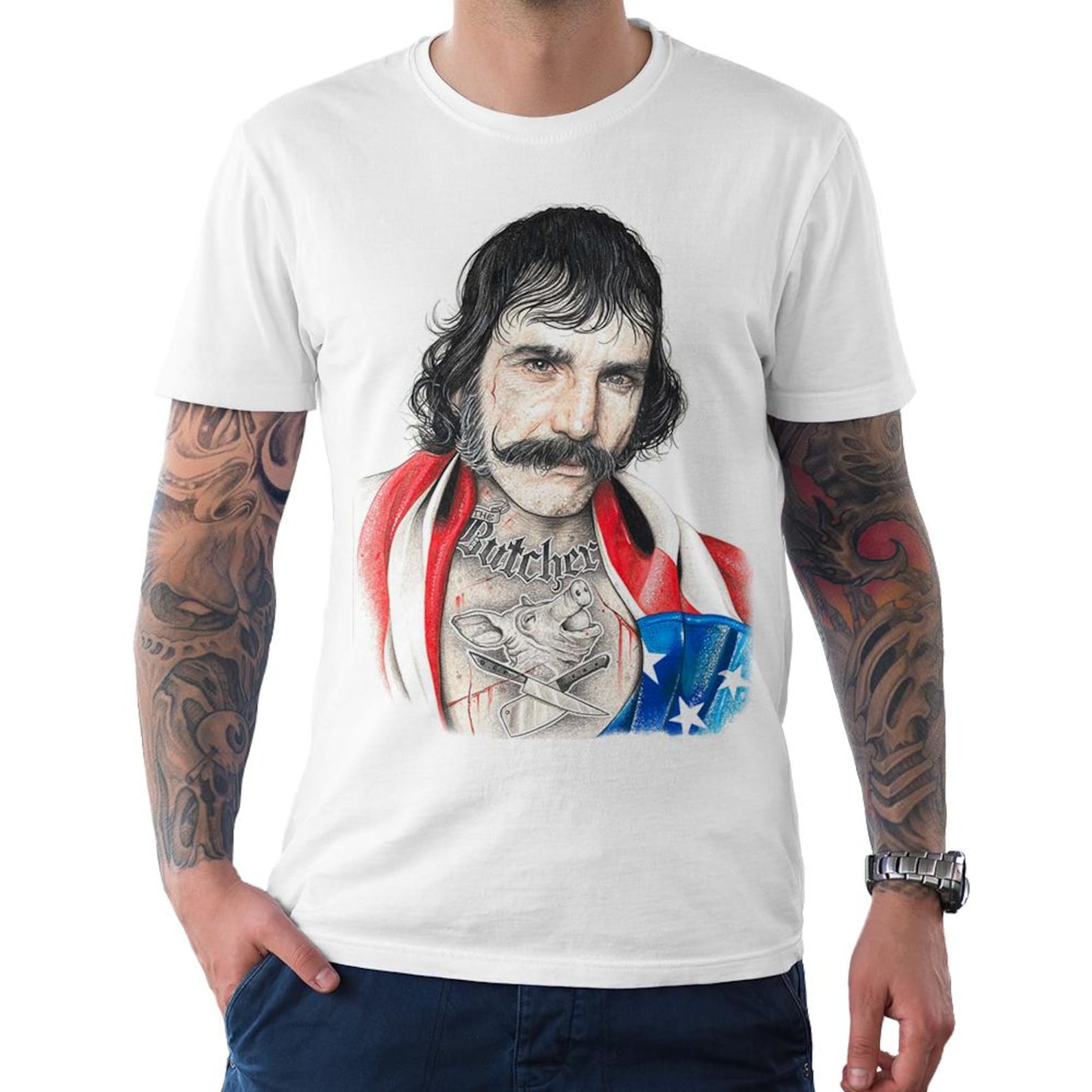 Gangs of New York Bill The Butcher Art T-Shirt, Men s and Women s Sizes 2XL