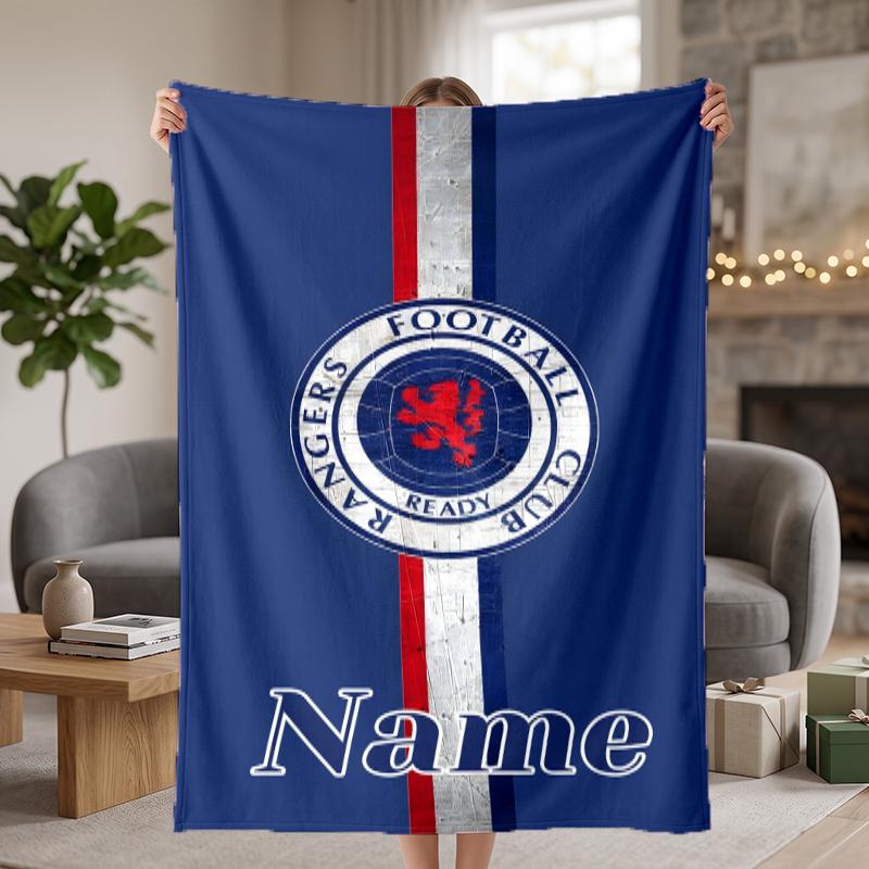 Rangers Fc Custom Flannel Blankets Soft Warm Cozy Throws for Home Decor Holiday Gifts