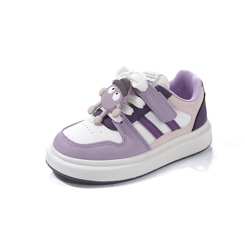 Children's Little White Shoes 2025 Autumn New Girls Cartoon Soft-soled Sports Shoes Korean Version Lightweight Non-slip Casual Board Shoes