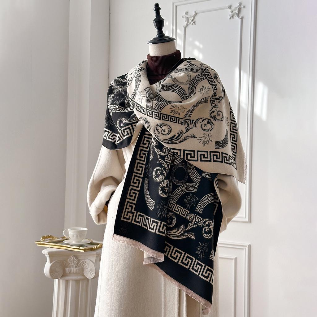 Fashion New Autumn and Winter Warm Scarf Imitation Cashmere Shawl Women's Elegant Scarf Shawl Winter Warmth, Elegant Outfit Accessory for Women