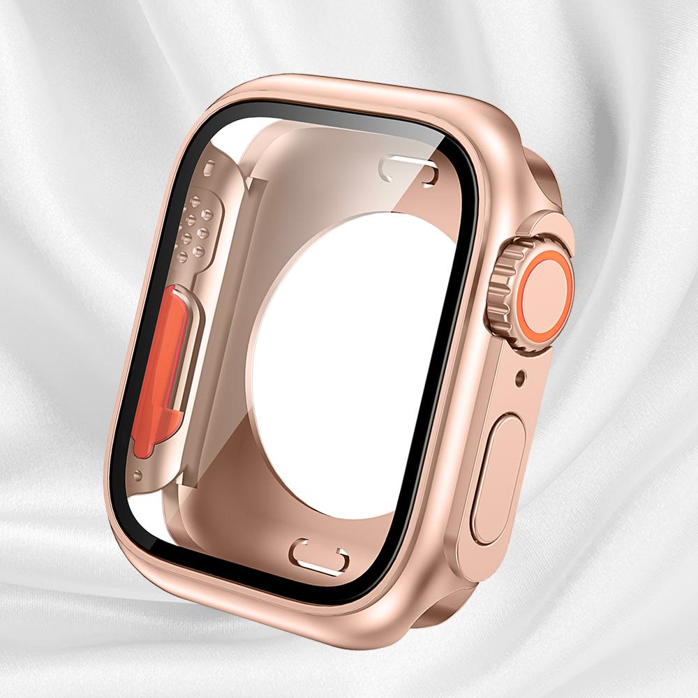 Change To Ultra 360 Full Protector Case for Apple Watch 45mm 44mm Tempered Glass Screen Protector for IWatch Series 11 10 876 SE