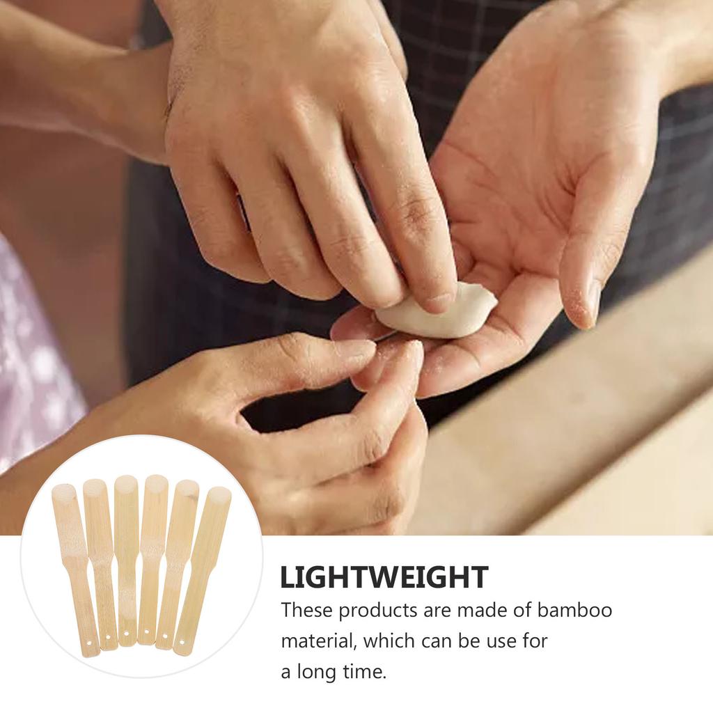 6 Stück Mischlöffel Küchenhelfer Knödel Fülllöffel Füllungen Wonton Butterstreicher Bambus