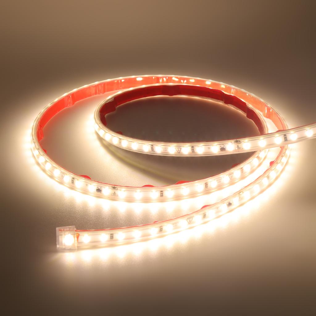 AC220V LED Strip Lights EU UK Plug SMD2835 120LEDs/m Waterproof Lamp With Adhesive Tape Warm/Natural/Cool White Red Blue Yellow