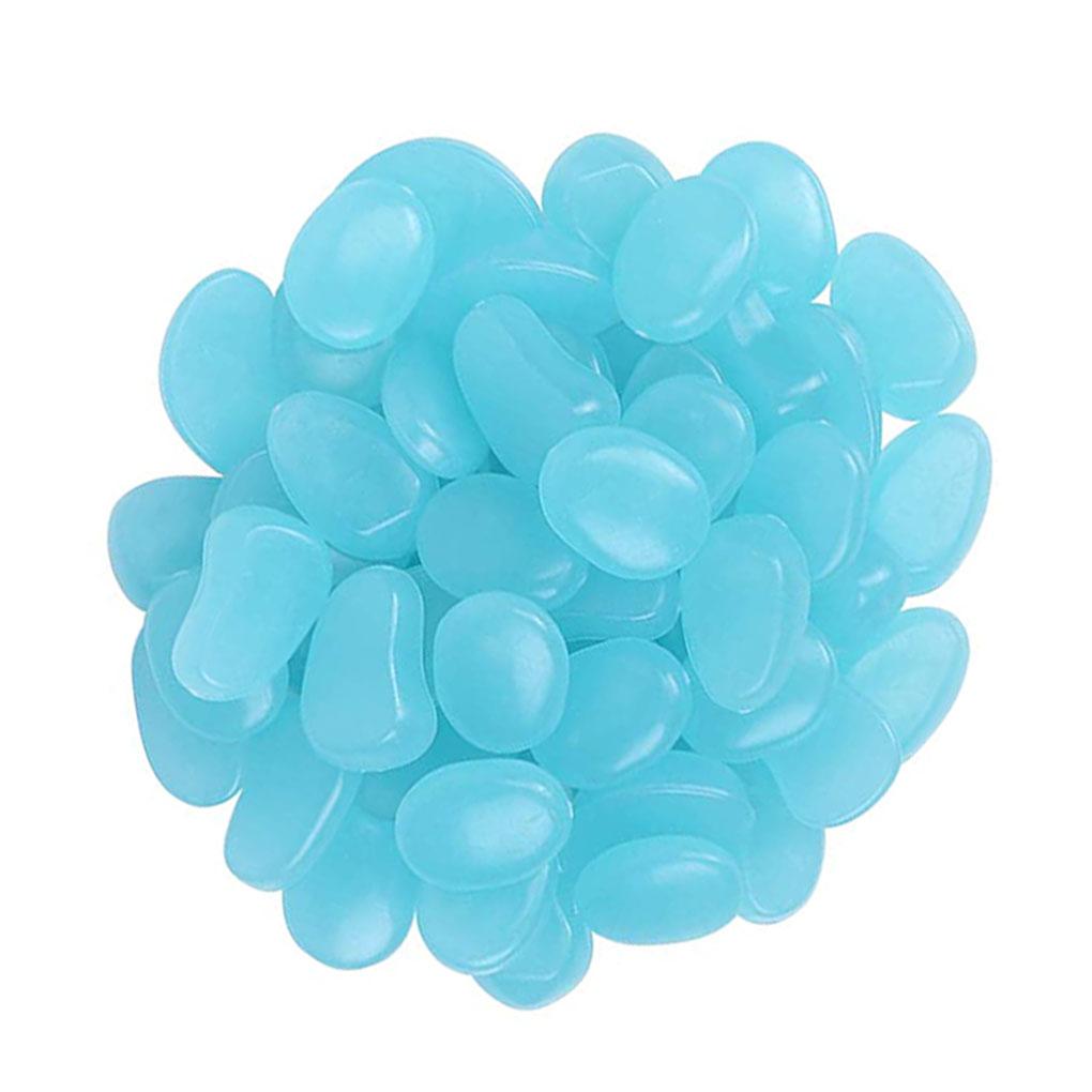 100pcs Small Stones Fish Tank Glowing Pebble Stones Aquarium Flower Pot Decorative Artificial Plastic Pebbles Home Decoration