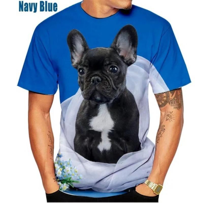 Men's 3D Printed T-Shirt Colorful Animal Pattern Printing Short Sleeve O-Neck Pullover Casual Top