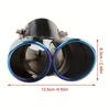 Car Universal One To Two Grilled Blue Tail Throat Double Pipe Tail Pipe Stainless Steel Exhaust Pipe Modification Supplies
