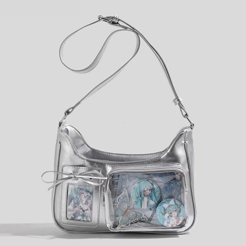Japanese Harajuku Bag Korean Transparent Retro Trend Shoulder Crossbody Bag Kawaii Girls Transparent Display Handbags Quality