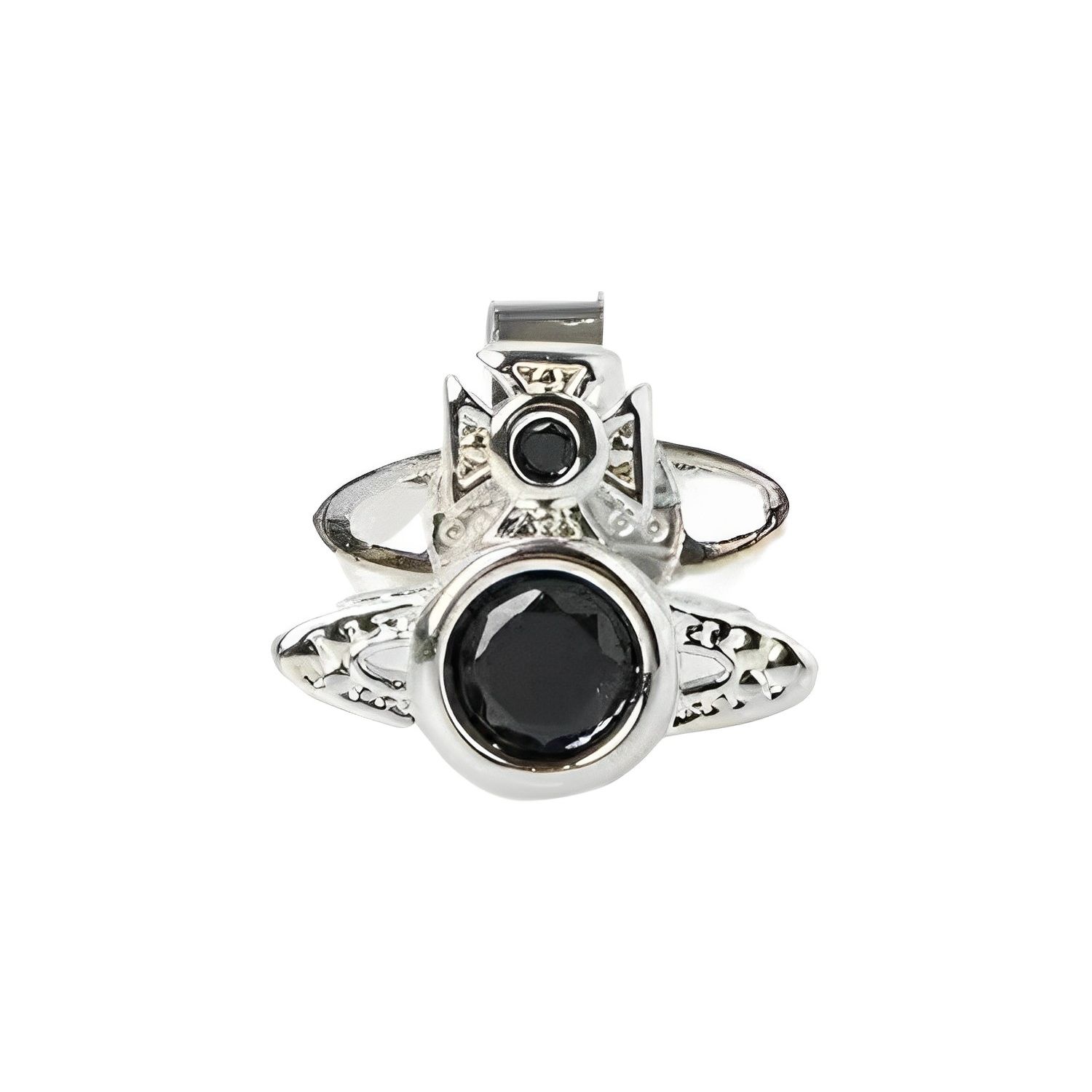 Vivienne Westwood London Orb Saturn Black Diamond Silver Earrings Unisex Earrings 6201023902P171P171 Box