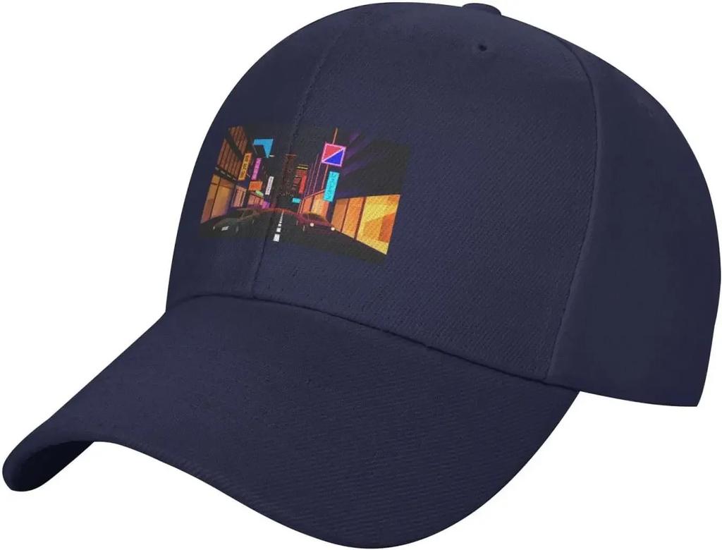 Japanese City Night Street Scenery Baseball Cap Women Men Hats Adjustable Trucker Sun Hat Dad Caps