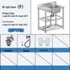 Stainless Steel Kitchen Sink with Integrated Washing Basin and Stand - Large, Thickened Single Bowl