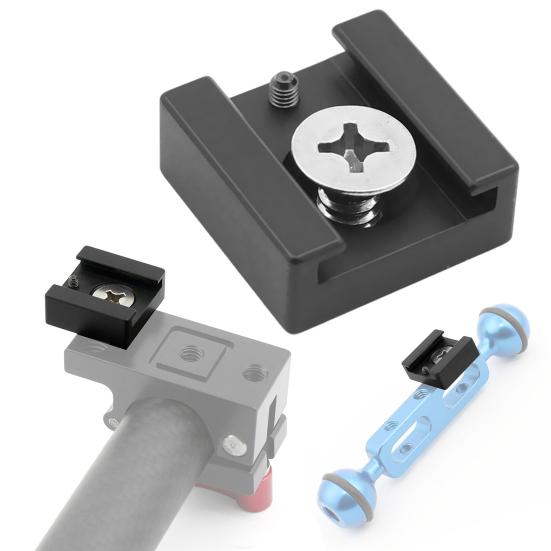Camera Hot Shoe Mount with 1/4-inch Thread Screw Aluminum Alloy Action Camera Cold Shoe Fixing