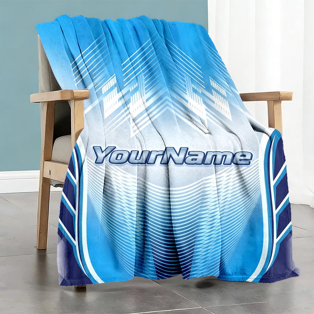 Ethnic Tribal Patterns Customize Text Blanket Lightweight Personalized Blanket Soft & Cozy Perfect for Livingroom Bedding Nap Office Chair
