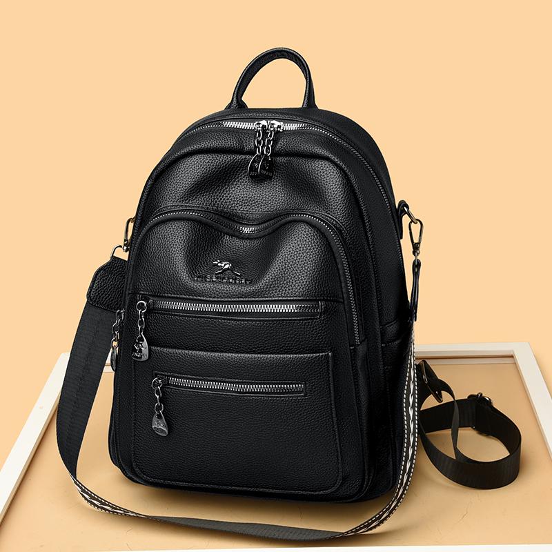 Chic PU Backpack for Women – Vintage-Style Design with Multiple Pockets and Adjustable Straps, Perfect for Daily Use and Travel