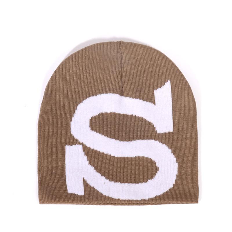 New Y2K Knitted Beanies Hat men women Autumn Winter Warm Beanies Hip Hop Ear Gorras Skiing Cycling Outdoor bonnets Letter S Hat
