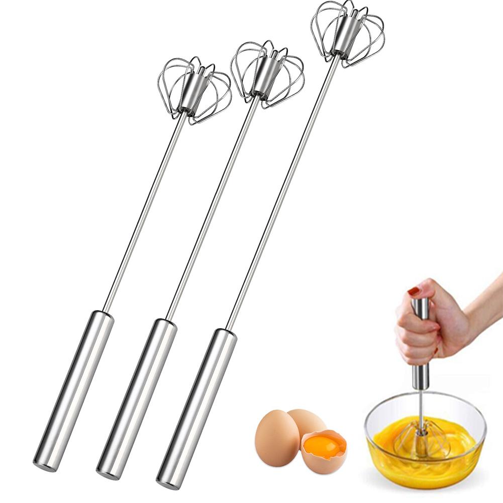 Zecltrea Stainless Steel Semi-Automatic Egg Whisk Rotary Whisk Blender Egg Beater Mixer Tool For Making Cream 2