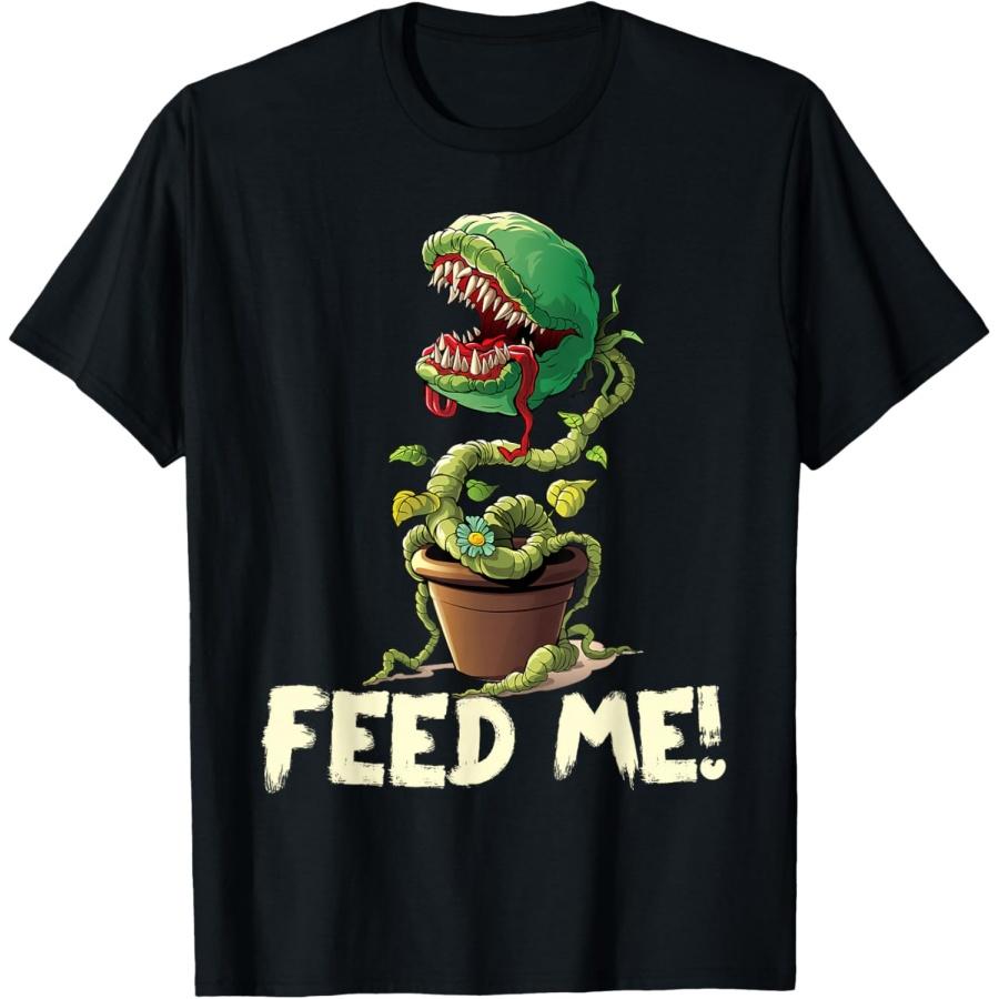 Забавная футболка «Накорми меня, всегда голоден», футболка на Хэллоуин с венериной мухоловкой(1) S