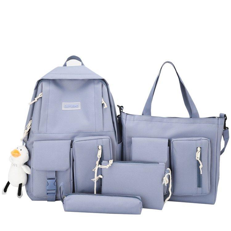 4pcs Oxford Cloth Backpack for Elementary School Students with Multiple Pockets LargeCapacity Backpack for Girls Casual Travel Four Piece Backpack Set