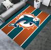 Kobercový koberec Miami Dolphins do obývacího pokoje, ložnice, domácí dekorace pohovky, protiskluzová podložka na hraní pro děti