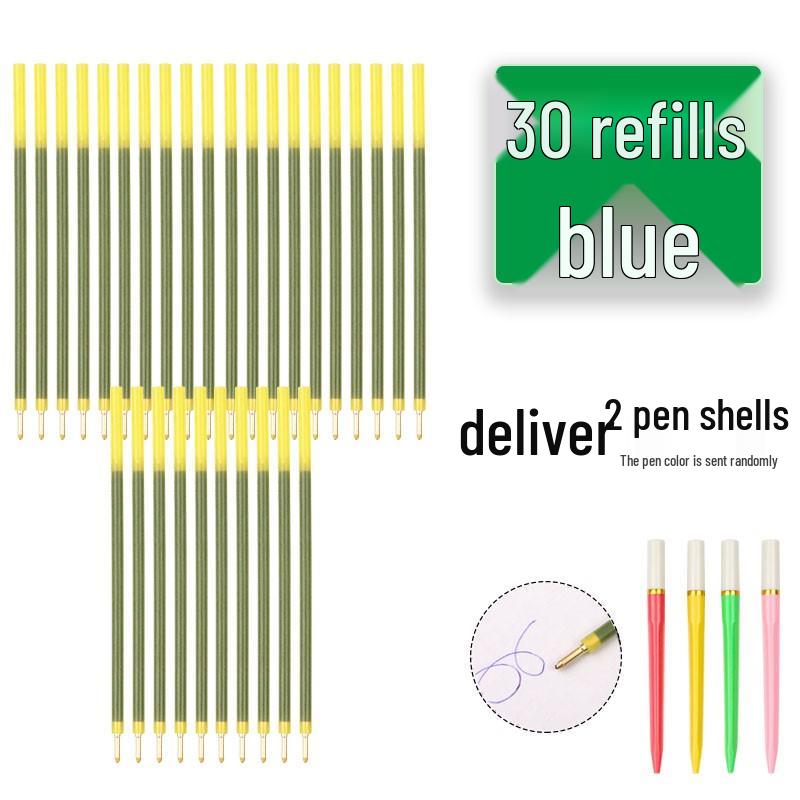 Vintage Shanghai Red Ballpoint Pen Refill with Copper Tip, Blue Ink 0.7 - Ideal for Teacher's Corrections.