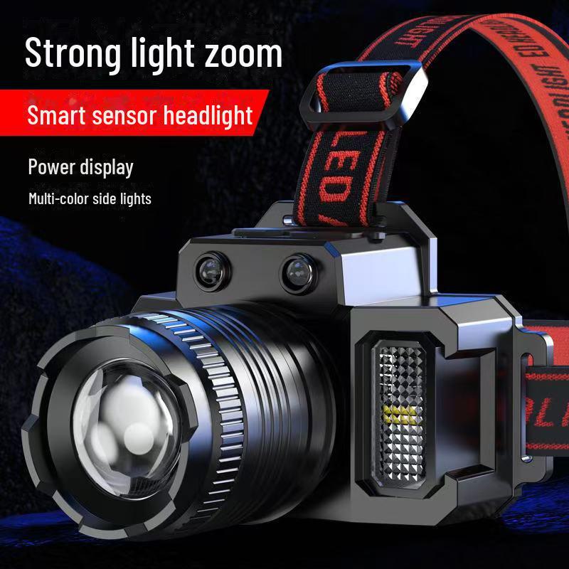 Cross-Border LED Headlamp: Long-Lasting, Rotatable Zoom, Multifunctional for Outdoor Fishing & Emergencies.