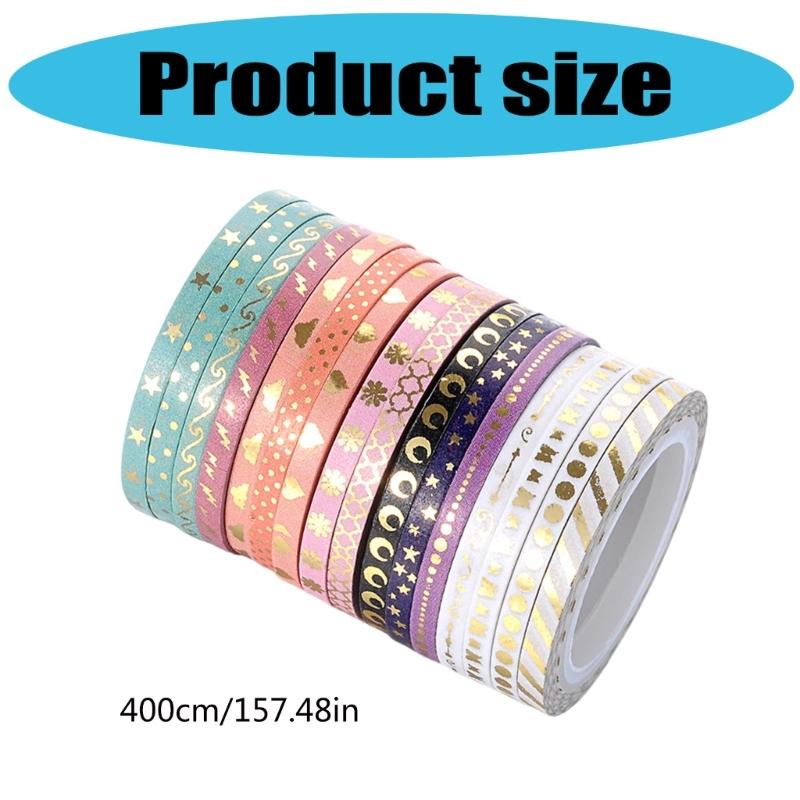 16 Rollen Papierband Glitzerndes Washitape Schmales Maskingtape Dekoband Künstlerband Scrapbooking-Zubehör