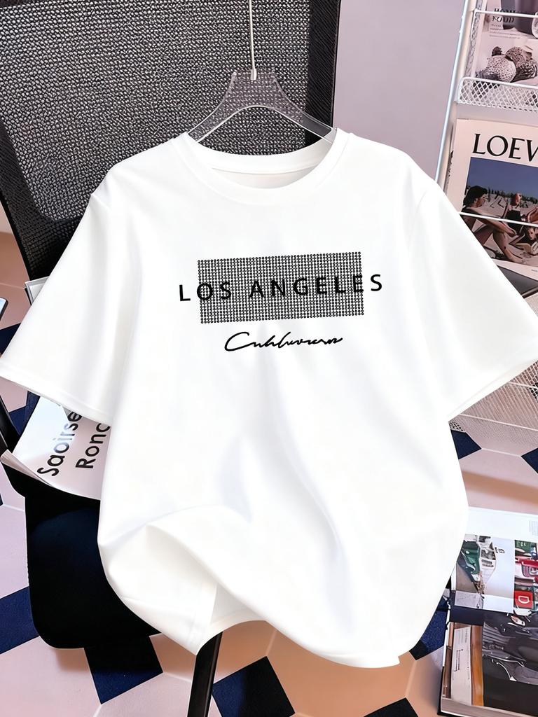 Los Angeles California Usa Prints Short Sleeve TShirts Womens Summer Cotton Tee Shirts Loose ONeck Soft Tops Street Clothes