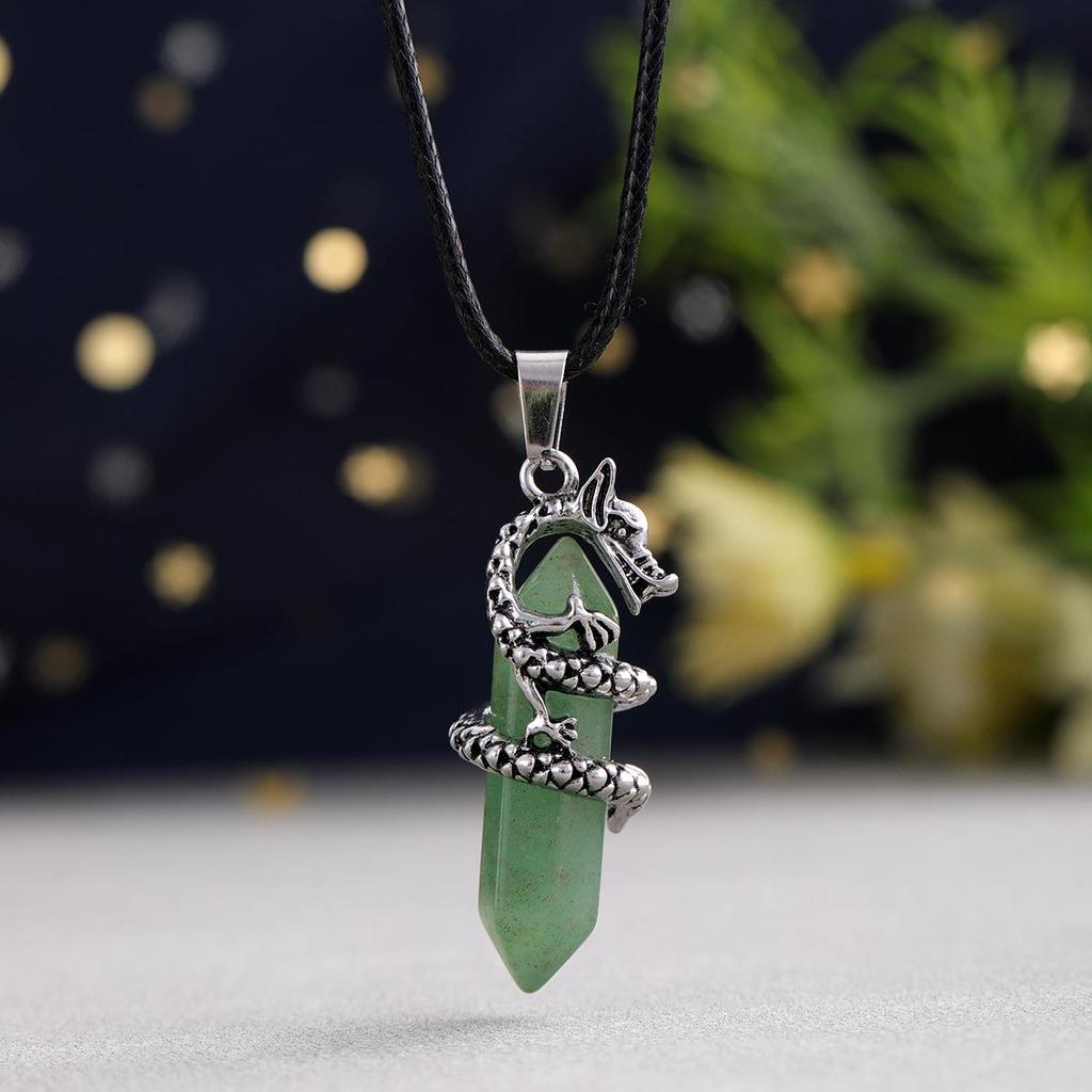 Chinese Crystal Dragon Hexagonal Pendant Fashion Accessory