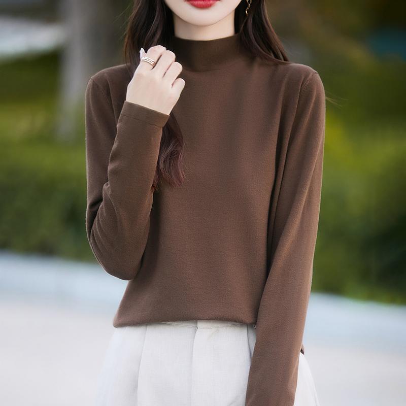 Dámský celoroční svetr z 50% vlny a 50% hedvábí | Lehký teplý pulovr z příze | Luxusní úplet z kašmírového hedvábí