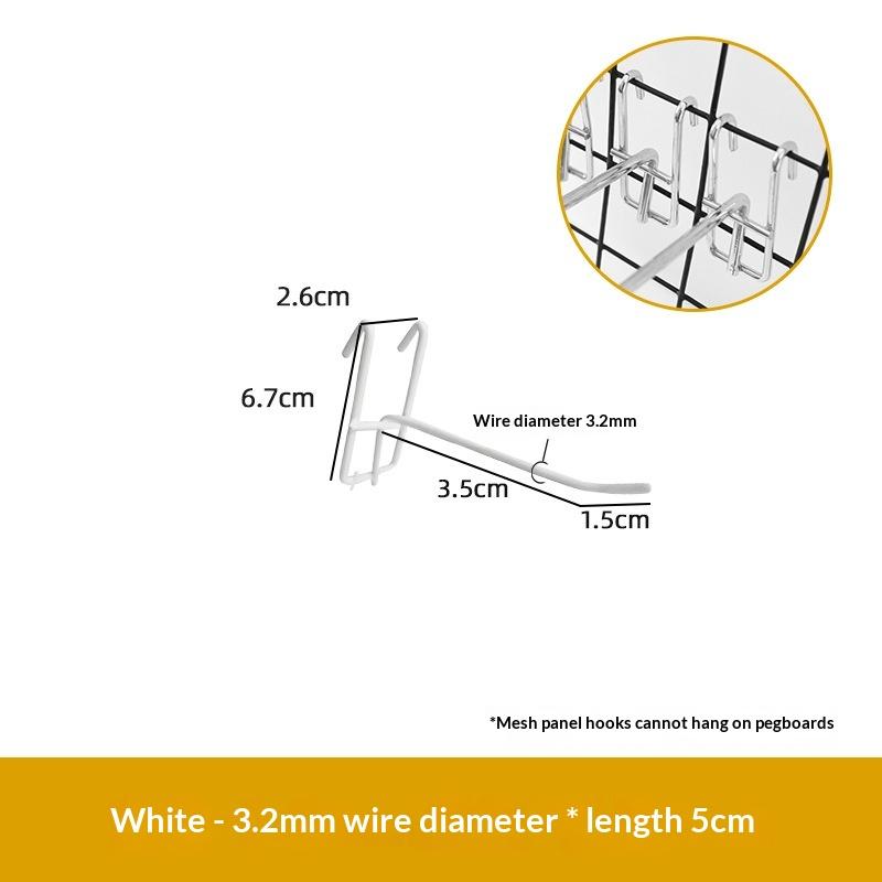 1Pcs 3.2mm Thickness Supermarket Iron Wire Mesh Hanging Hooks 5/10/15/20cm Screen Hooks Iron Grid Hooks For Screen Grid