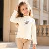 Girls' Fashion High Neck Long Sleeve Top for Casual Everyday Wear
