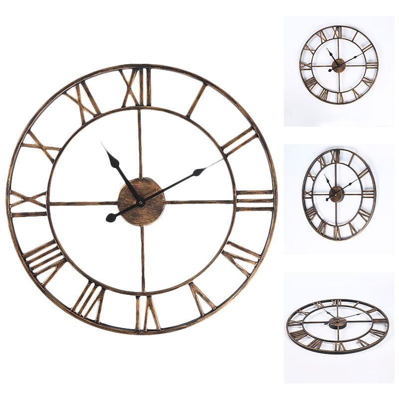 Clocks Wall Needle Roman Numerals Metal Accurate Silent Nordic Ornament Hanging