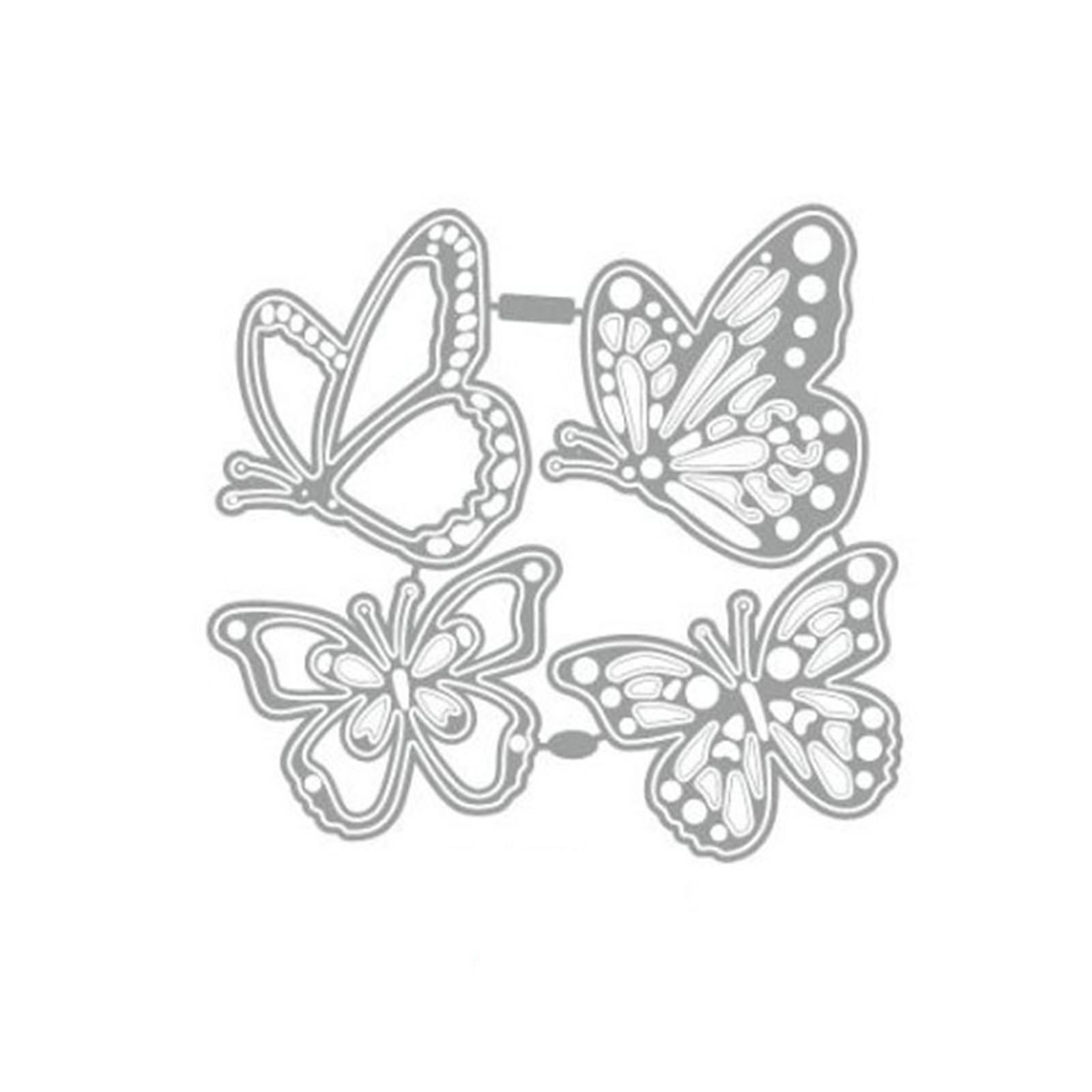 

Troquel Corte Club Arte En Papel Infantil Con Cuatro Mariposas En Acero Al Carbono Y Metal One Size срібний