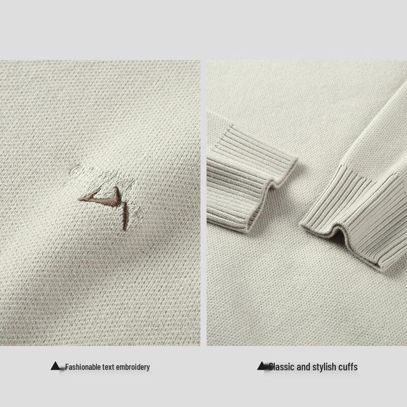 HLA Men's Embroidered Round Neck Knit Sweater