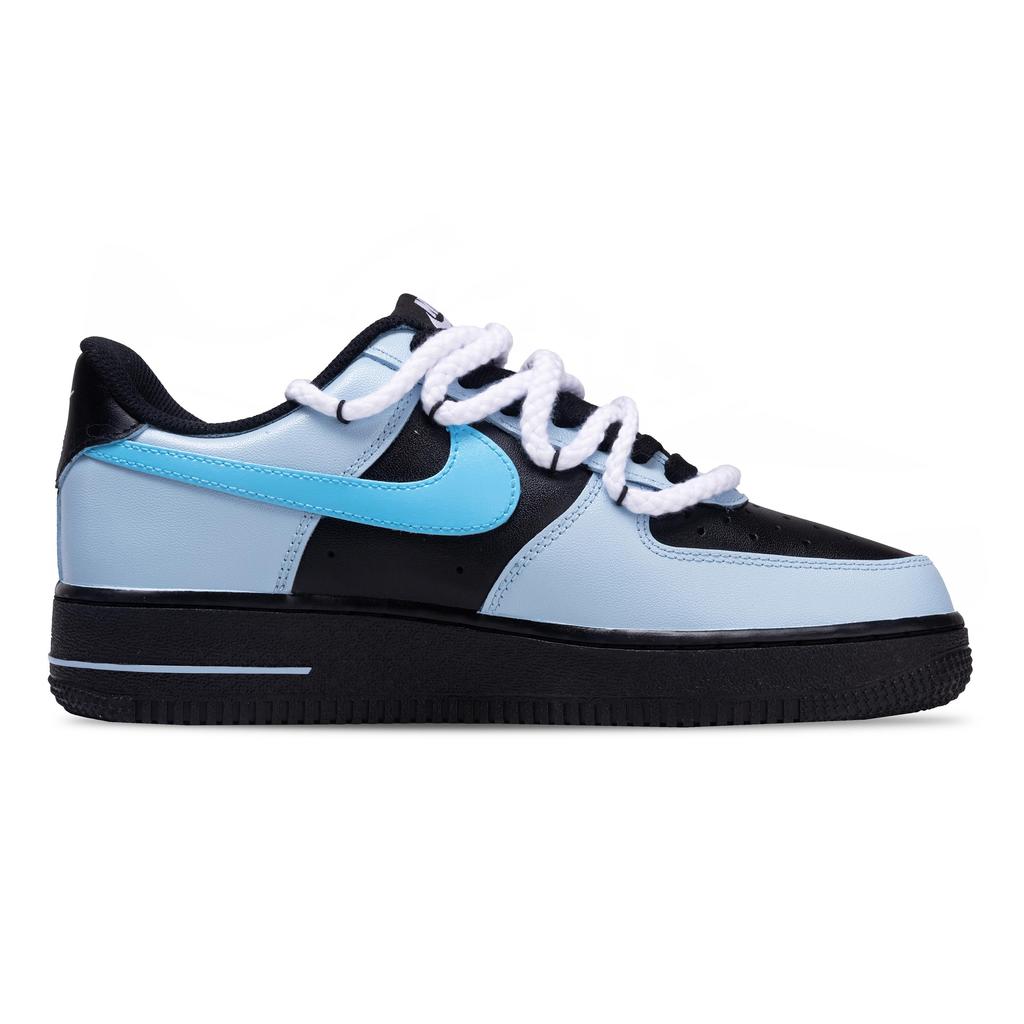 Nike Air Force 1 Guanzaizi Abriebfest Abriebfest Niedrig geschnitten Skateboard Schuhe Unisex Blau Schwarz CW2288-001(Team1856-)