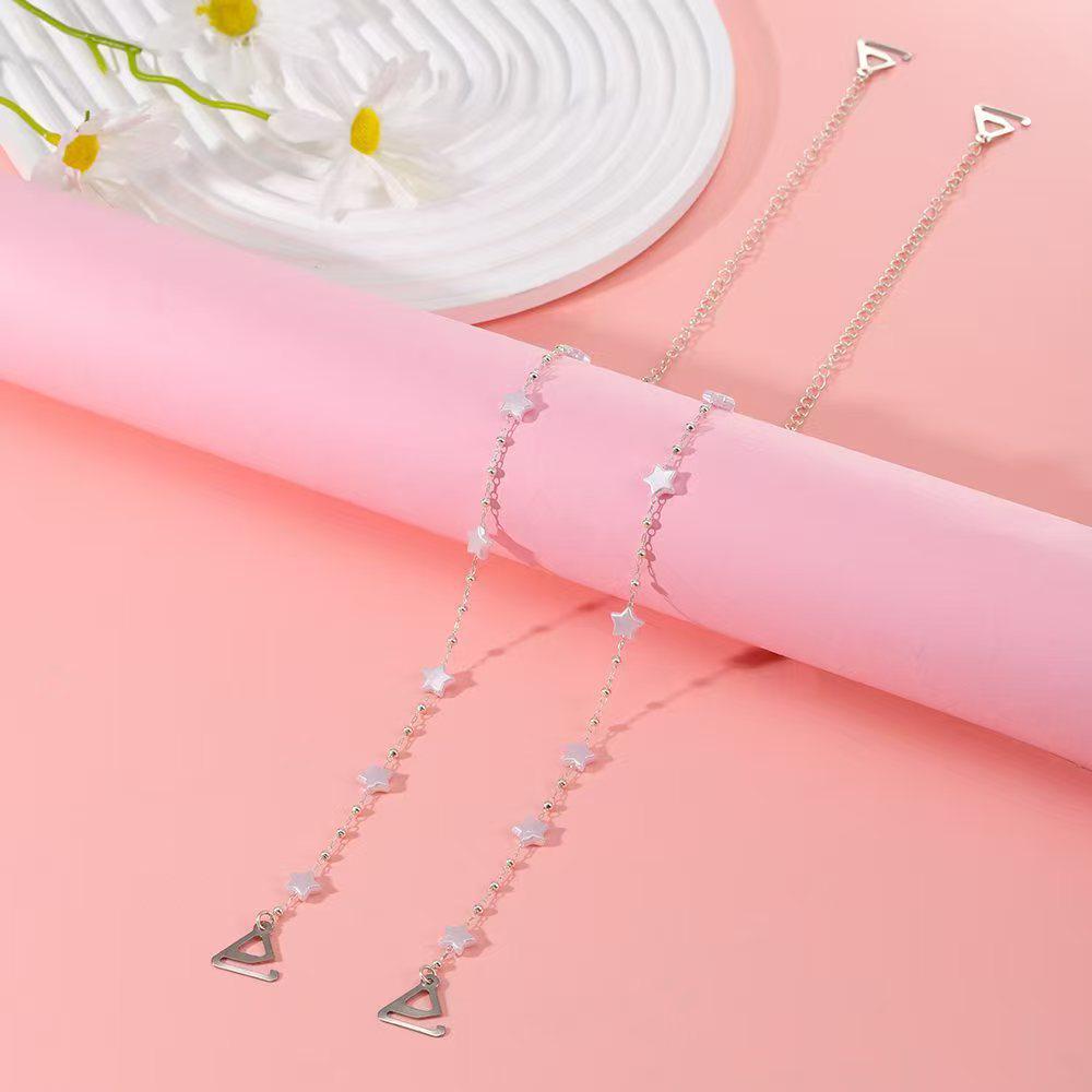 Pearl Rhombus Sling Dress Strap - Fashionable Metal Shoulder Chain Accessory