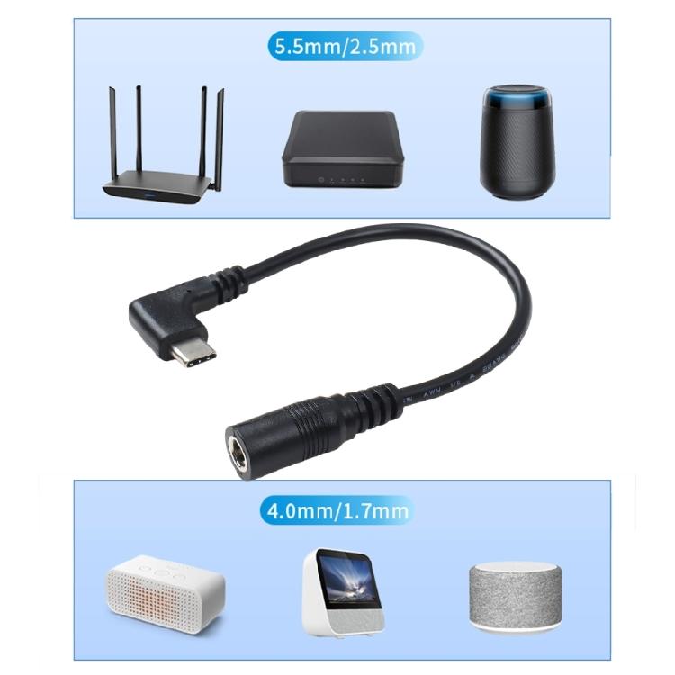 USB C 12V Converter Cord With 5.5x2.1mm Output Step Up Connector Cable Adapter for Camera Desk Lamp Speaker Router
