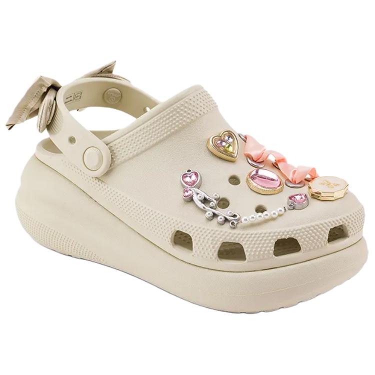 Crocs Elegant Fashion Dreamy Floral Puff Clogs Women Clogs Beige 211534-2Y2