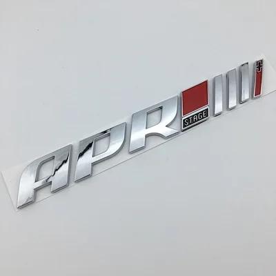 ABBC1 1X 3D ABS Plastic Auto Car For APR Stage /// + Emblem Tail Side Sticker Badge Styling Decals For Golf Tiguan S3 S5 S6 TTS RS7