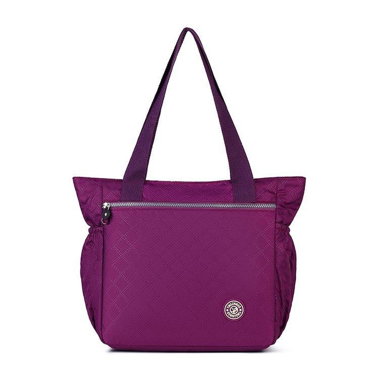 Leisure Diamond Embroidered Line Portable Handbag Large Capacity Simple Commuter Shoulder Bag Oxford Practical Joker Tote Bag