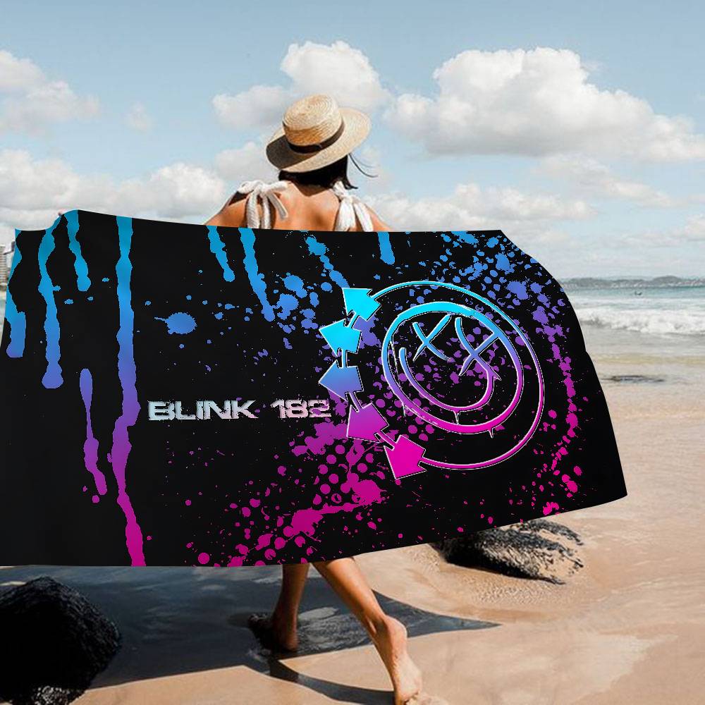 B-Blink 182 BAND Beach Towel Colorful Bath Towels For Girl Microfiber Quick Dry Sand Free Beach Yoga Spa Gym Pool