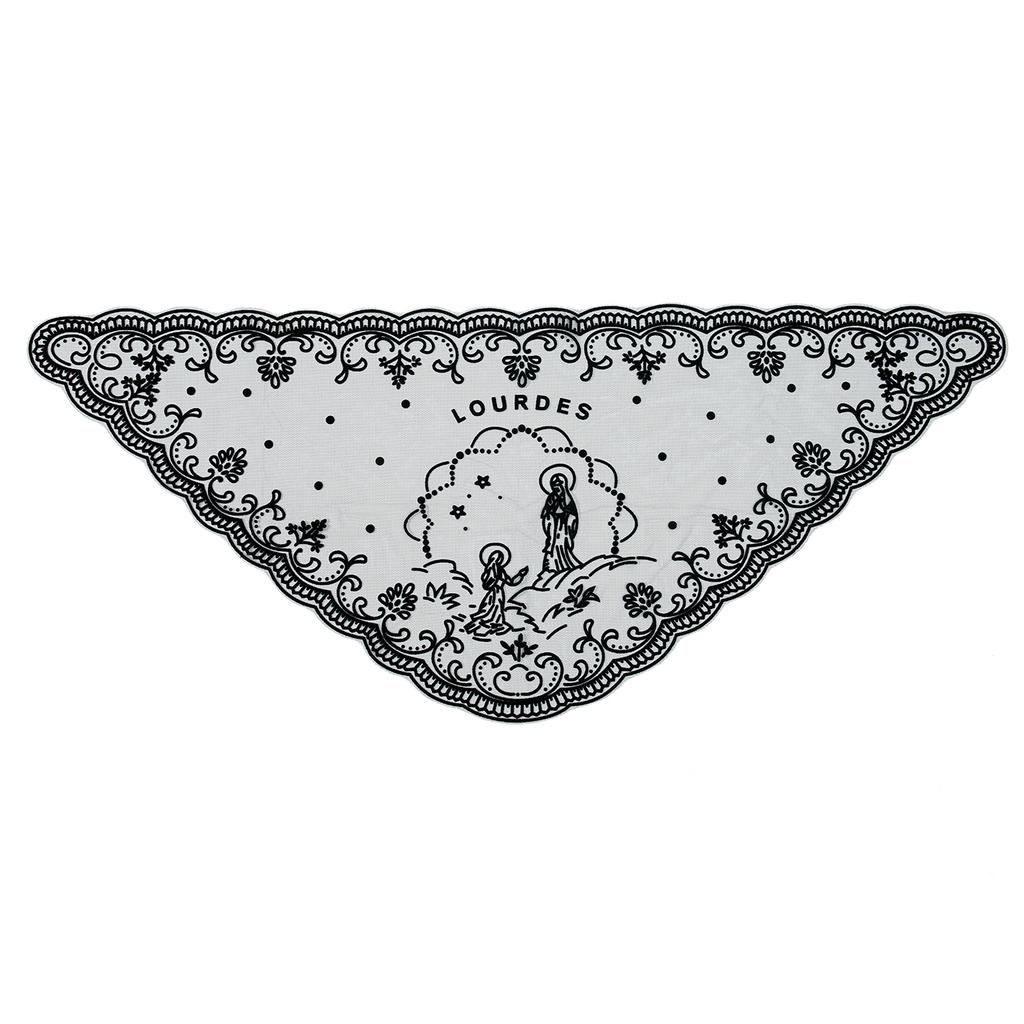 Solid Color Virgin Mary Lace Scarf For Women Embroidery Catholic Veil Church Pray Christian Veil Jerum Headscarf
