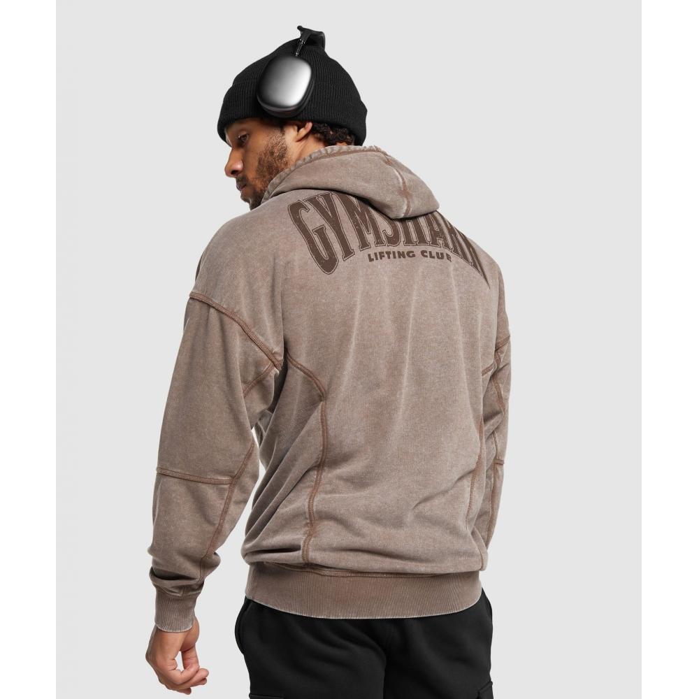 Gymshark Heritage Washed Hoodie Penny Brown A4a7j Nb7q