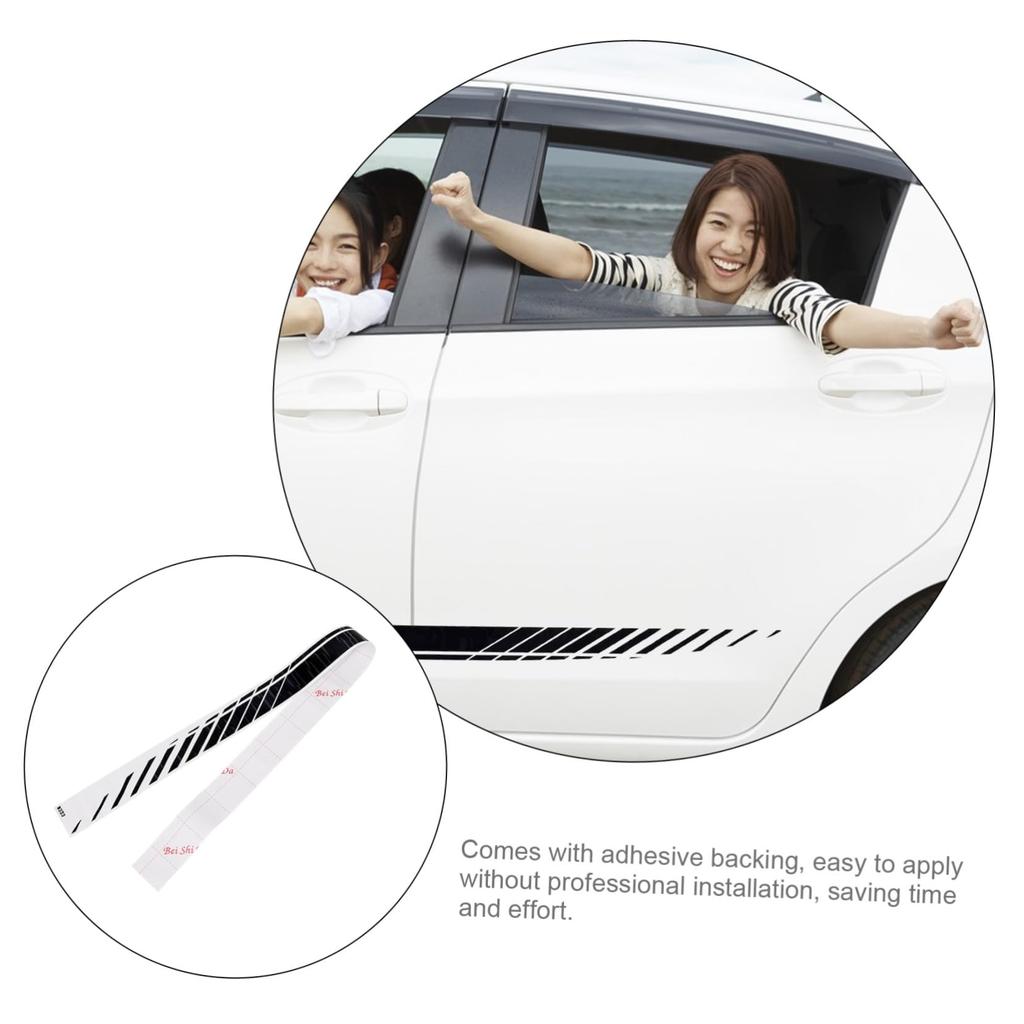 OSALADI 1 Set Side Skirt Sticker Protector Styling for Car Exterior Decoration Side Stripe Graphic Car Sticker PVC Black 2pcs