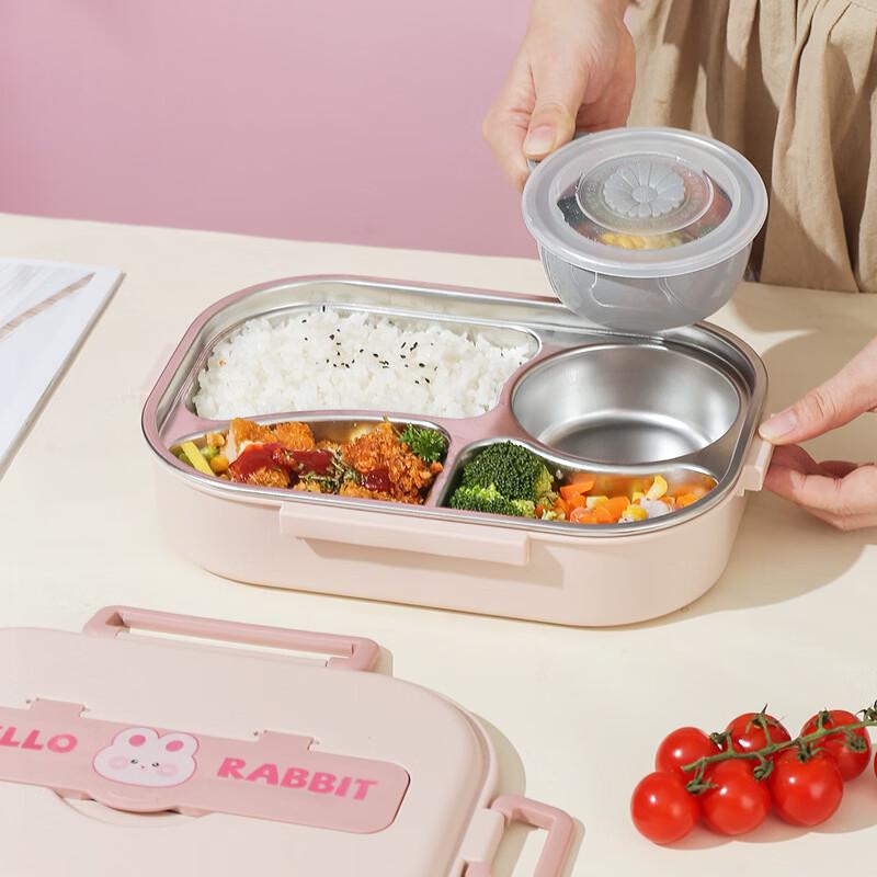 Rabbit 2-Compartment Stainless Steel Lunch Box