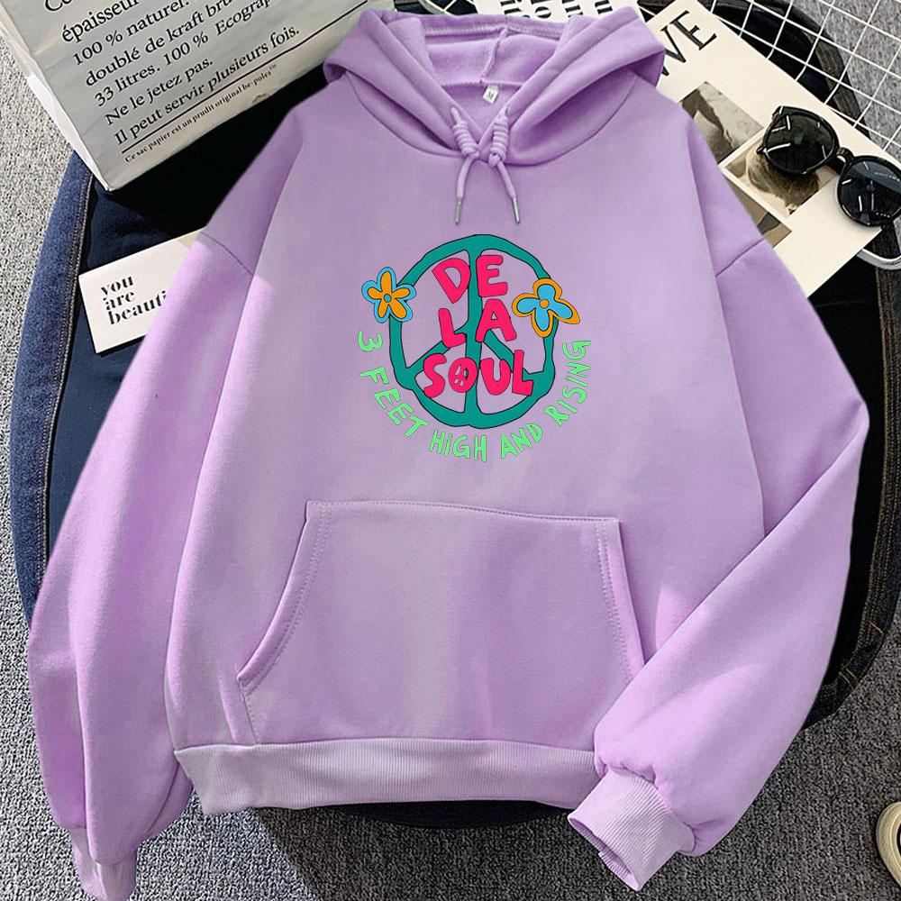 De La Soul Simple Painting Aesthetic Hoodie Harajuku Sweatshirts Winter Men/women Long-sleeved Fleece Hoody Loose Pullover Tops