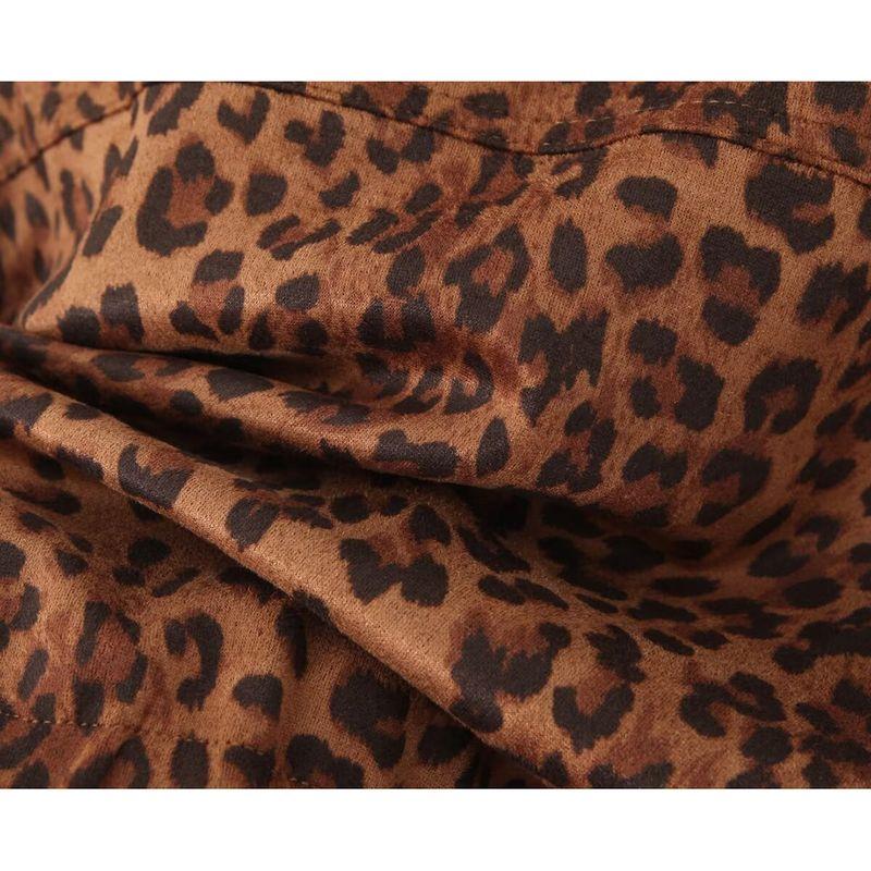 Kaslead New Arrival Women's Clothing Fashion Style Stylish Simple and Versatile Leopard Print Print Short Jacket Cardigan